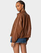 EDIKTED Halley Faux Leather Bomber Jacket image number 5
