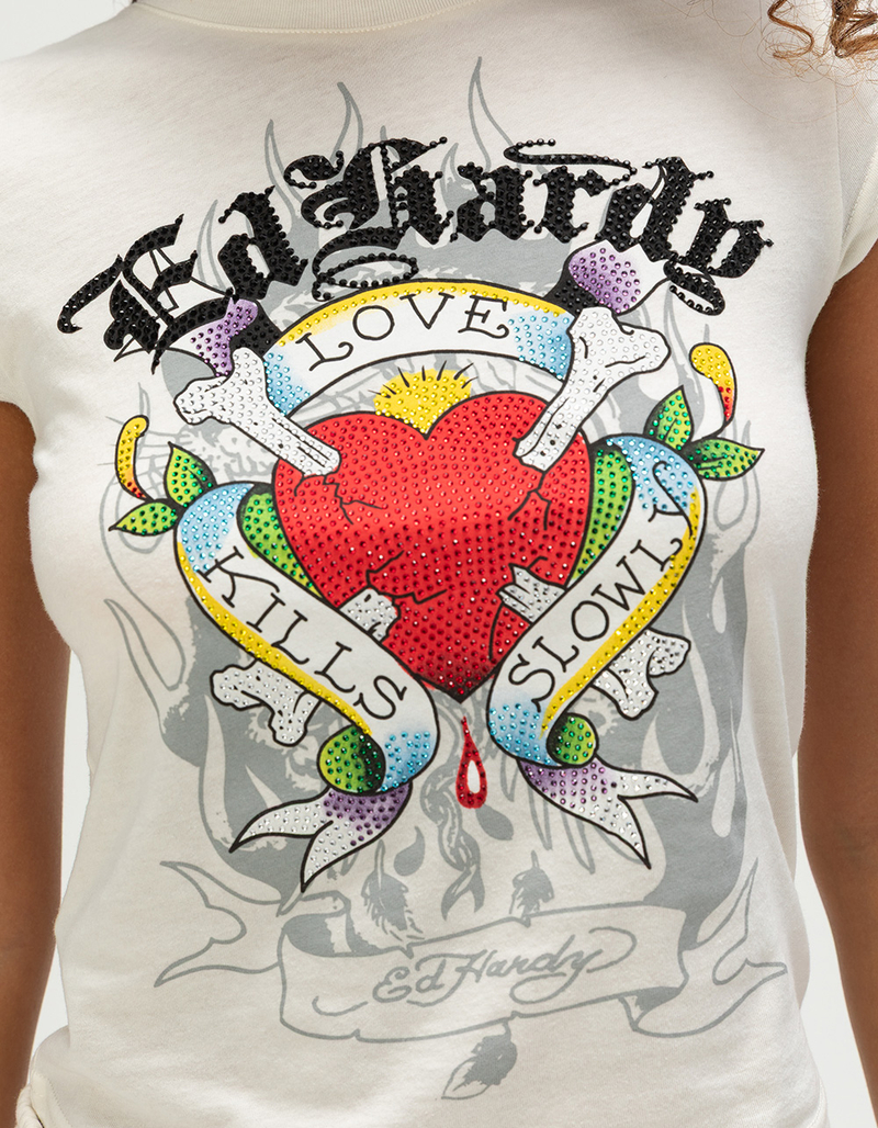 ED HARDY Love Kills Slowly Womens Cap Sleeve Tee image number 3