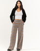 RSQ Womens Wide Leg Plaid Pants image number 1