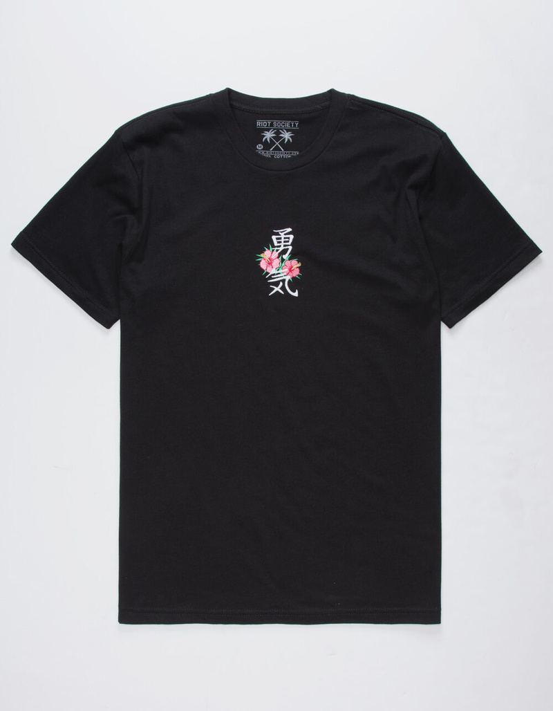 RIOT SOCIETY Kanji Embroidery Mens T-Shirt image number 0