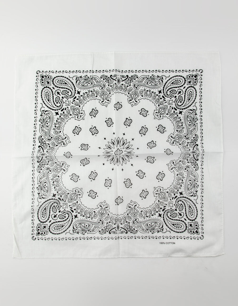 White Paisley Bandana image number 1