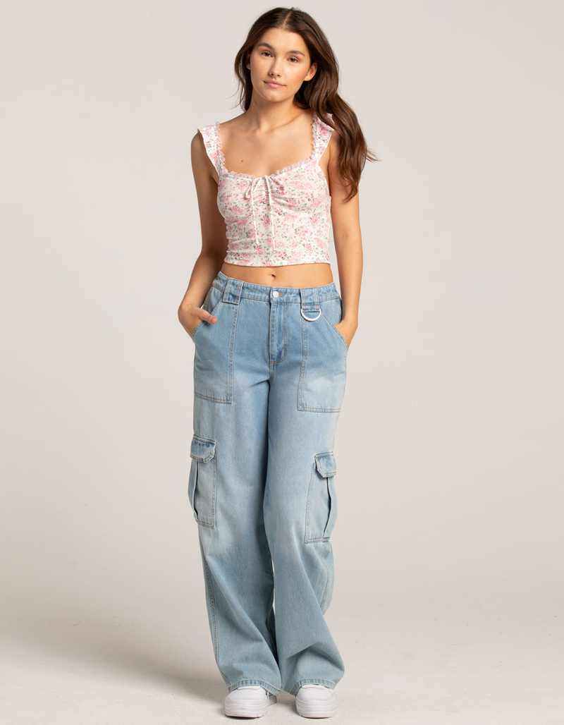 RSQ Womens Print Flutter Sleeve Top image number 3