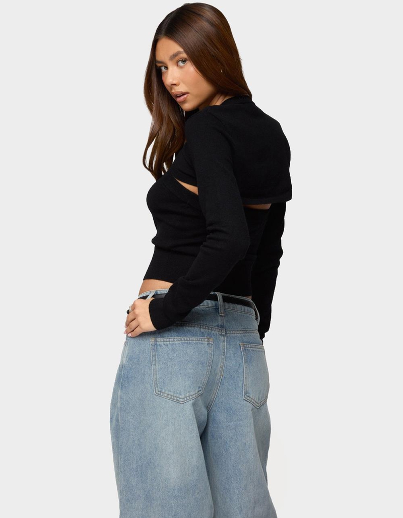 EDIKTED Knit Two Piece Shrug & Tube Top image number 2