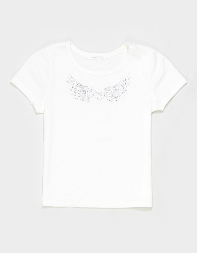 FULL TILT Heart Wing Embellished Girls Tee image number 1
