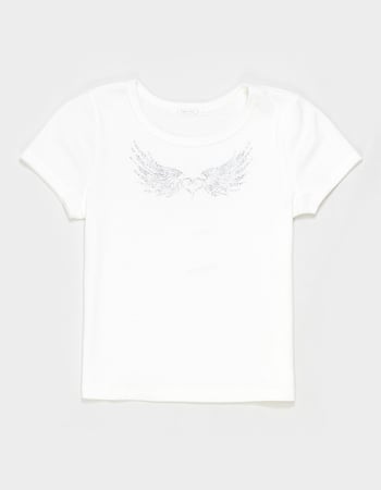 FULL TILT Heart Wing Embellished Girls Tee Alternative Image