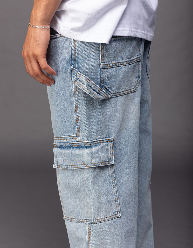 RSQ Mens Loose Fit Cargo Jeans image number 4