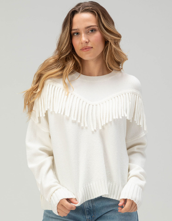 WEST OF MELROSE Fringe Womens Sweater Primary Image