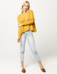 POOF Drop Shoulder Crop Mustard Womens Sweater image number 4