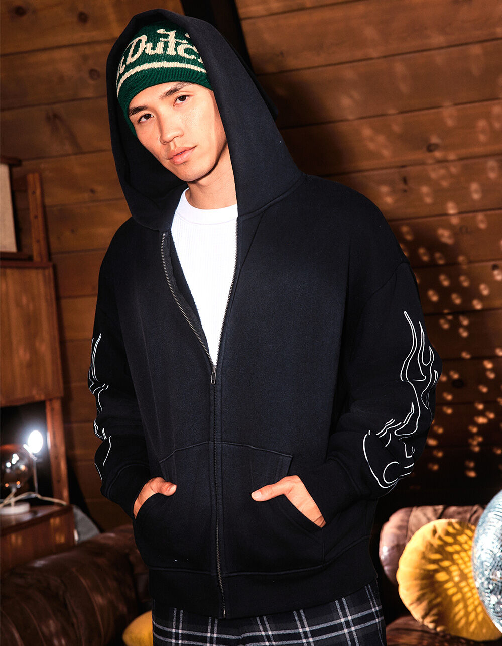 RSQ Mens Oversized Zip-Up Hoodie - BLACK | Tillys