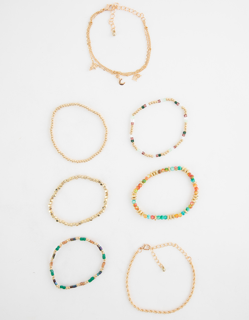 FULL TILT 8 Pack Moon/Beaded/Chain Bracelets image number 2