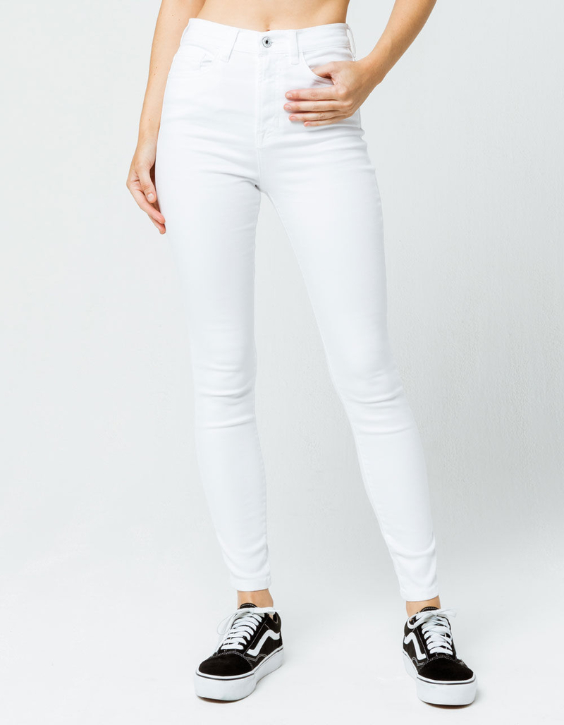 SNEAK PEEK White Womens Skinny Jeans image number 0