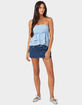 EDIKTED Linen Look Strapless Peplum Top image number 5