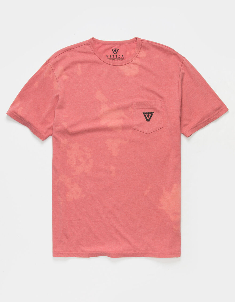 VISSLA Capsized Bleach Mens Coral Pocket Tee image number 1