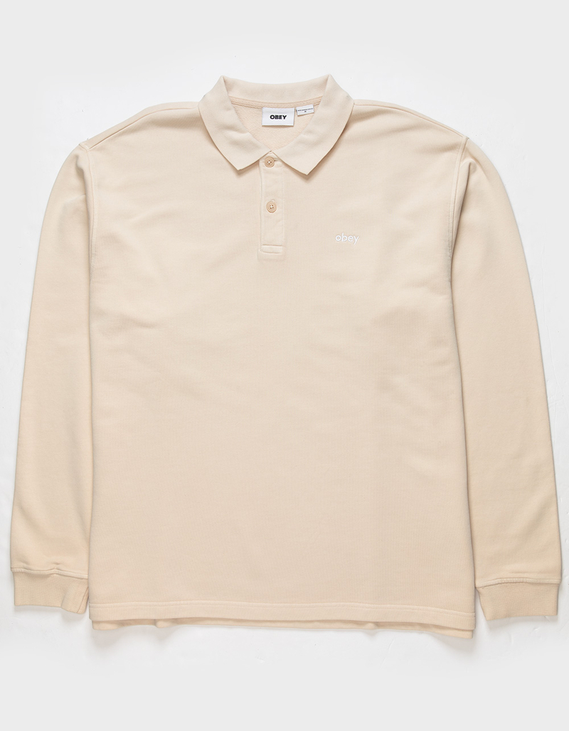 OBEY Lowercase Pigment Mens Long Sleeve Polo Shirt image number 0