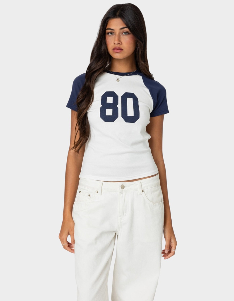 EDIKTED 80's Raglan Tee image number 0