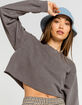 FULL TILT Solid Womens Gray Crop Tee image number 1