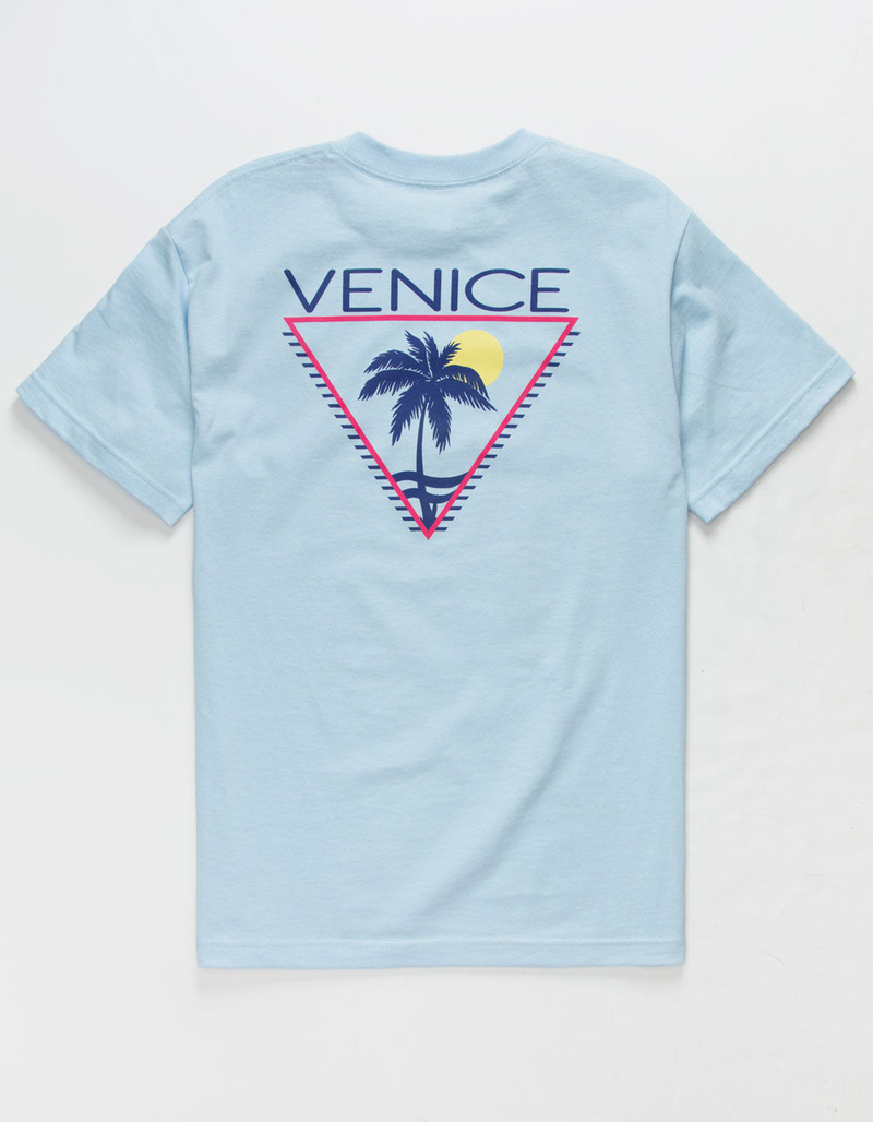 FRESH VIBES Vibe Palm Light Blue Mens T-Shirt image number 0