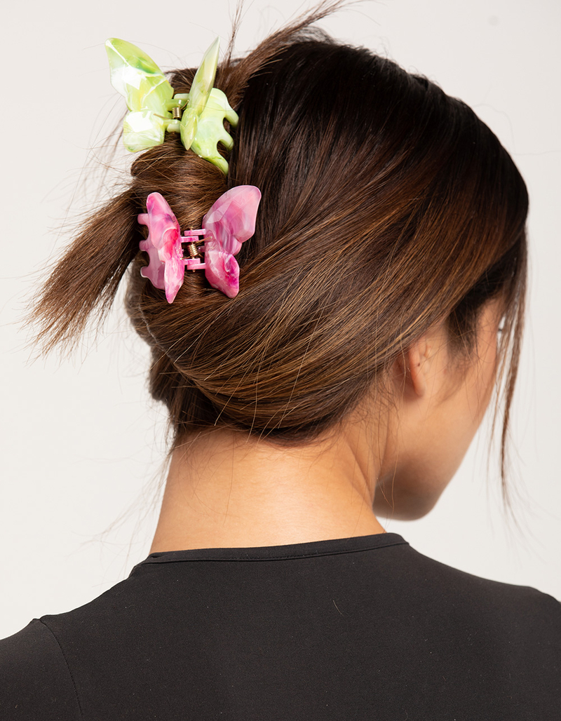 FULL TILT 2 Pack Marble Butterfly Clips image number 3