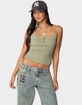 EDIKTED Ribbed Henley Tank Top image number 1