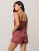 FULL TILT Stripe Button Front Womens Romper image number 3