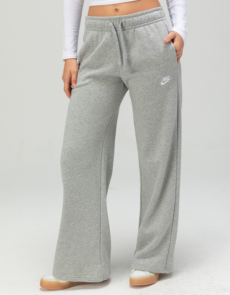 NIKE Sportswear Club Fleece Womens Wide Leg Pants - HEATHER GRAY