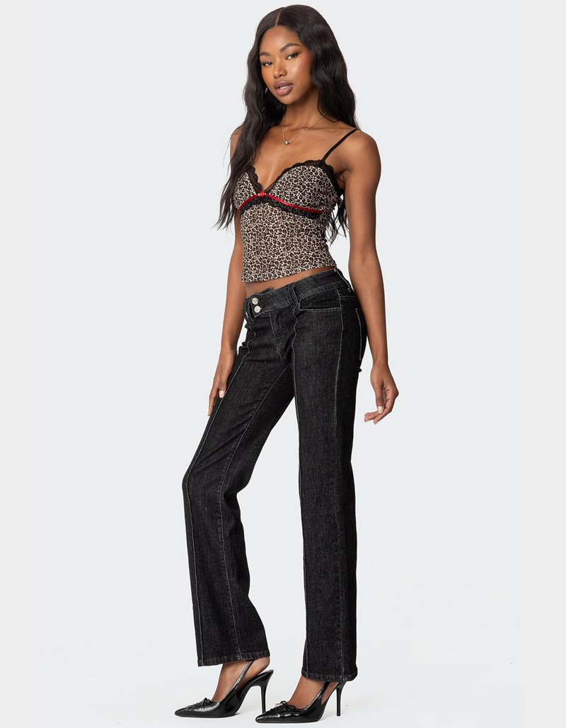 EDIKTED Lacey Leopard Mesh Tank Top image number 3