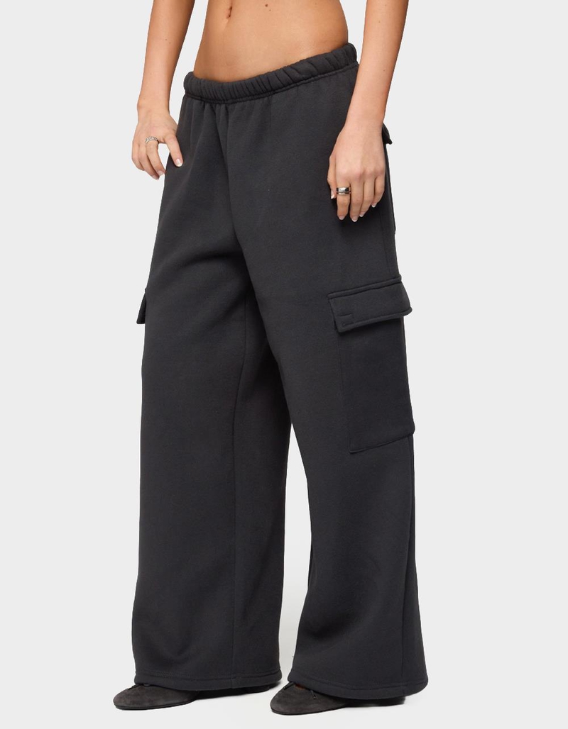 EDIKTED Petite Wide Leg Cargo Sweatpants image number 1