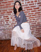 WEST OF MELROSE Tulle Tiered Womens Maxi Skirt image number 1