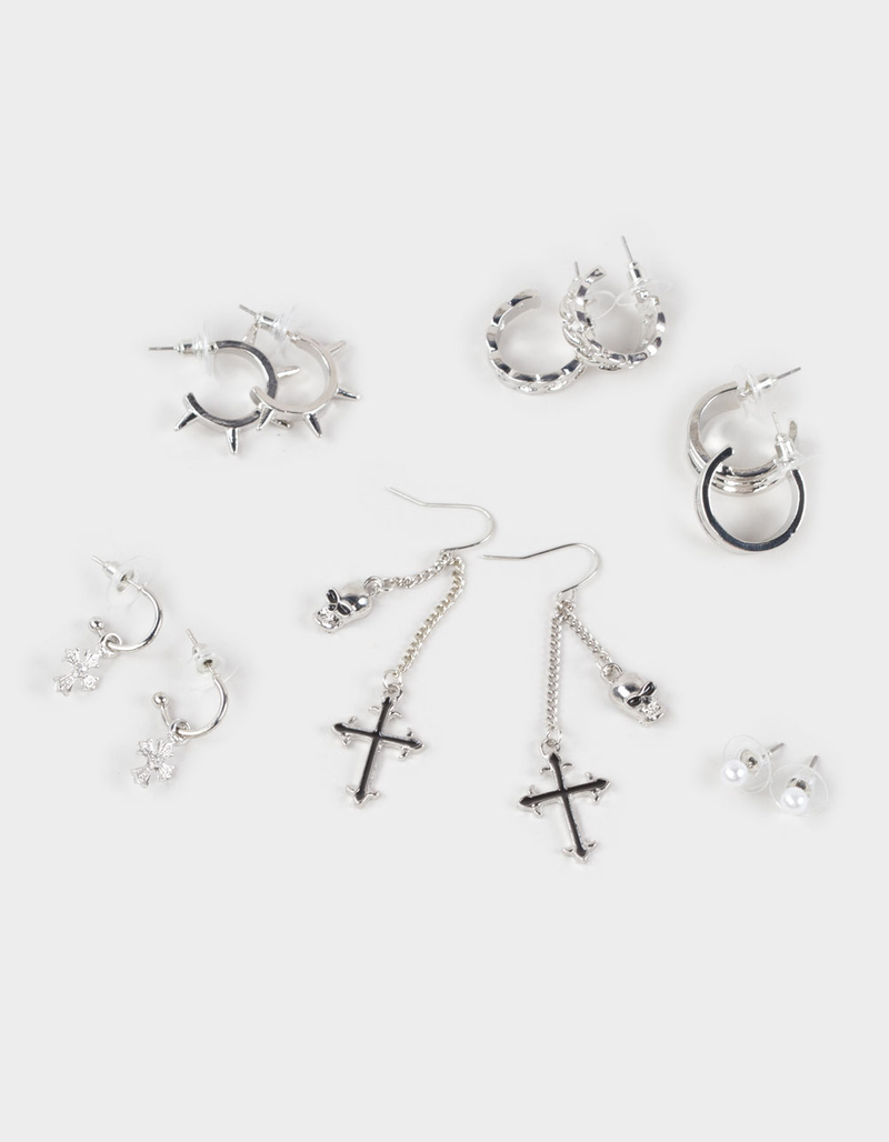 FULL TILT 6 Pack Hoop Dangle Cross Earrings image number 0