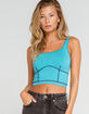 BDG Urban Outfitters Sports Seamless Womens Teal Blue Tank image number 1