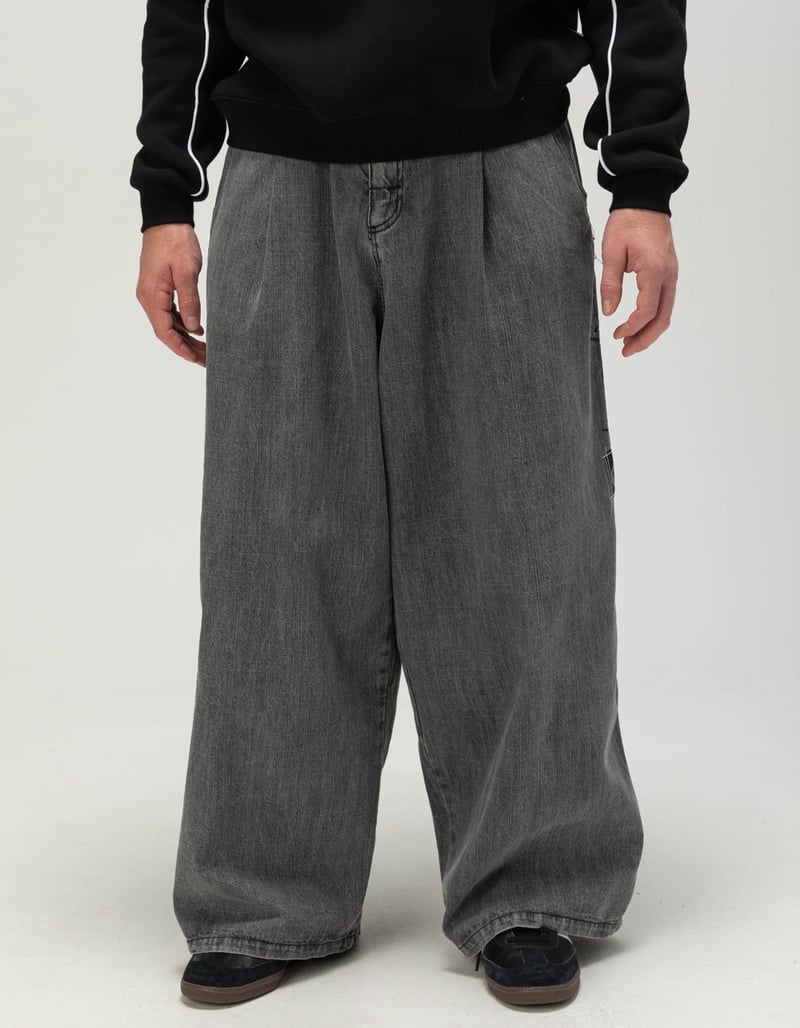 RUSTY Slub Mens Extra Baggy Elastic Waist Jeans image number 0