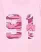 91 Pink Camo Bow Unisex Kids Tee image number 2