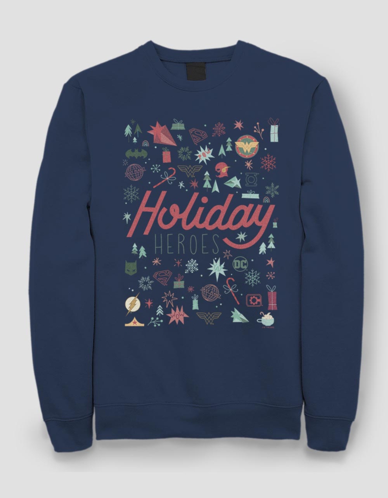 DC COMICS League Holiday Heroes Unisex Holiday Sweatshirt image number 0