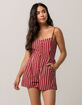 FULL TILT Stripe Button Front Womens Romper image number 1