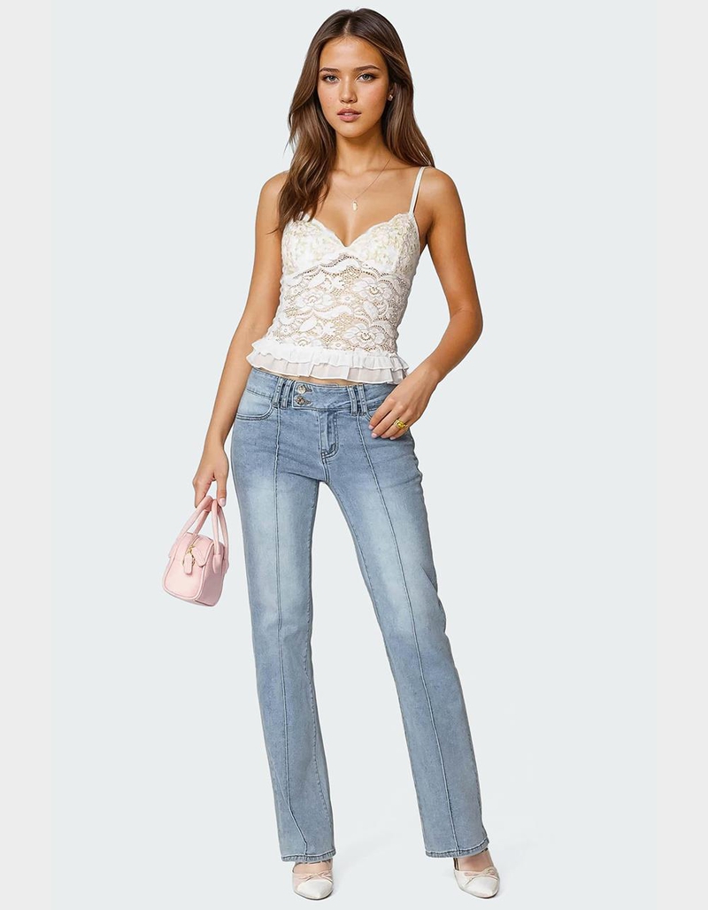 EDIKTED Torin Sheer Lace Tank Top image number 1