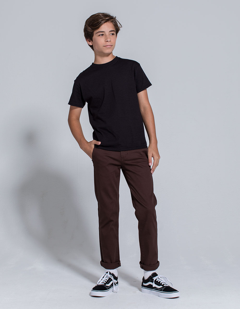 RSQ London Brown Boys Skinny Chino Pants image number 1