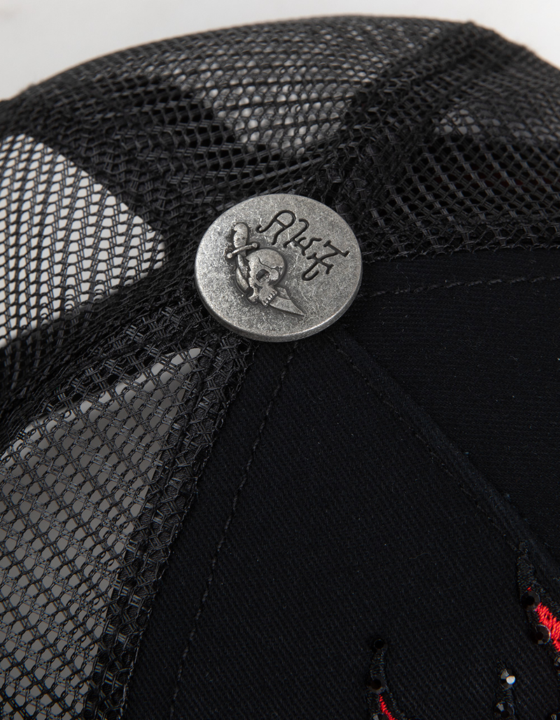 ED HARDY x MGK Flame Logo Rhinestone Trucker Hat image number 5