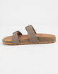 SODA Double Buckle Taupe Womens Slide Sandals image number 4