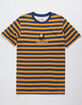 NEON RIOT Felix Wink Navy Stripe Mens T-Shirt image number 1
