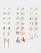 FULL TILT 20 Pair Stones & Heart Earring Set image number 1