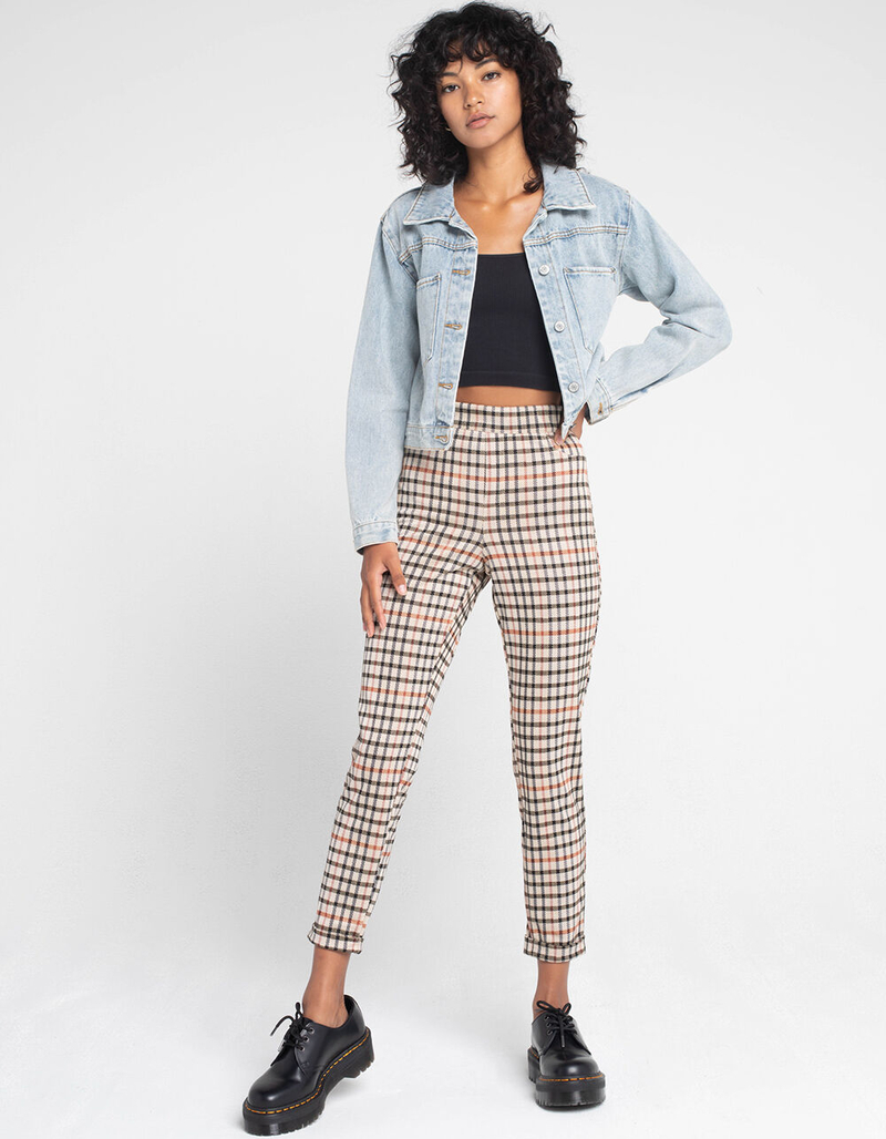 RSQ Plaid Womens Skinny Pants image number 0