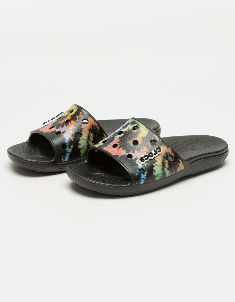 CROCS Tie-Dye Classic Mens Slides Sandals image number 0