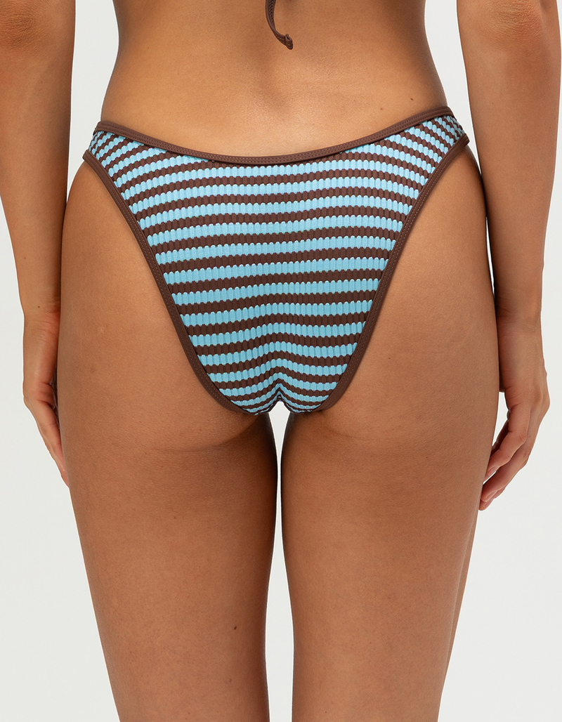 DAMSEL Stripe High Leg Bikini Bottoms image number 4