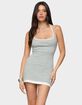 EDIKTED Contrast Layered Look Halter Mini Dress image number 1