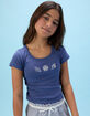 FULL TILT Embroidered Seashells Girls Tee image number 1
