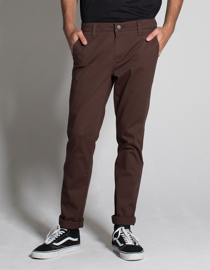 RSQ London Brown Mens Skinny Stretch Chino Pants image number 2