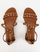 QUPID Studded Womens Camel Gladiator Sandals image number 2
