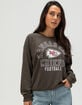 JUNK FOOD Kansas City Chiefs Flocked Raglan Crew Womens Sweatshirt image number 4