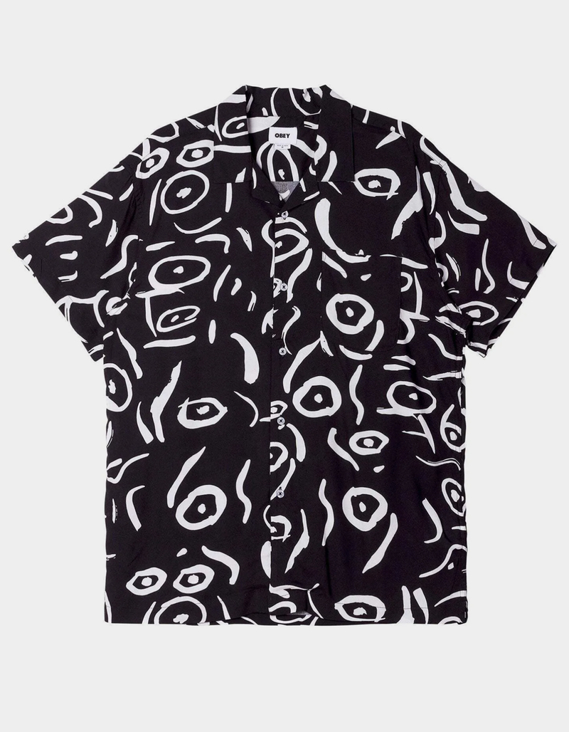 OBEY Scribbles Mens Button Up Shirt image number 0