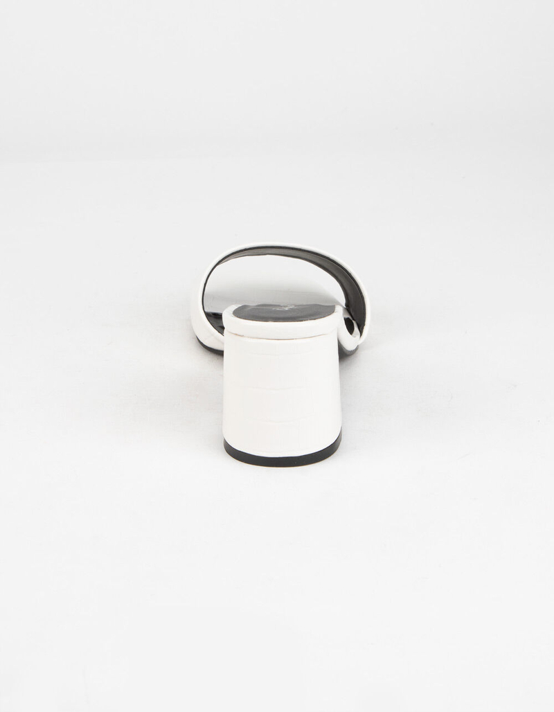 QUPID Crocodile Womens White Block Heels image number 3